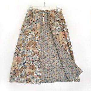 Vintage Reversible Two Sides View floral Skirt